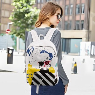 Foto 3 | Foto 3 | Mochila Buluzine Diy Canvas Blanca De 16 L Para Portátil De 14 Pulgadas - Venta Internacional.