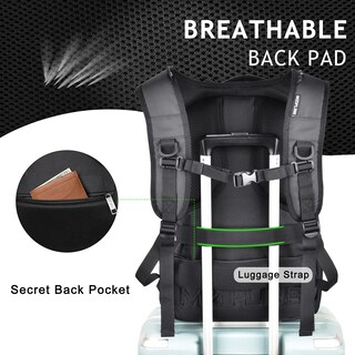 Foto 5 | Foto 5 | Mochila Mzipline Para Portátil Grande De 28 Litros Con Cierre De Combinación Negra - Venta Internacional.
