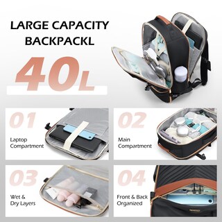 Foto 3 | Foto 3 | Mochila Flyrain Large Travel De 40 Litros Con Compartimento Para Portátil De 17 3'' - Venta Internacional.