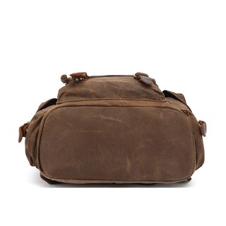 Foto 5 | Foto 5 | Mochila Lmagice De Lona De Piel Auténtica Con Portátil De 13 Pulgadas Color Verde Militar - Venta Internacional.