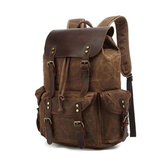 Foto 1 | Foto 1 | Mochila Lmagice De Piel Auténtica De Lona Impermeable 18.5 - Venta Internacional.