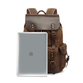 Foto 4 | Foto 4 | Mochila Lmagice De Piel Auténtica De Lona Impermeable 18.5 - Venta Internacional.
