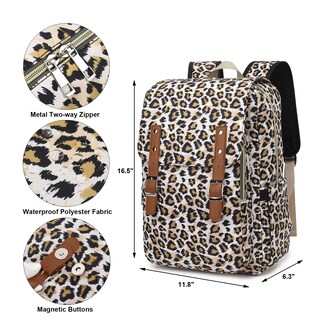 Foto 4 | Foto 4 | Mochila Kouxunt Leopard Para Portátil De 15.6 Pulgadas Para Mujeres Y Niñas - Venta Internacional.