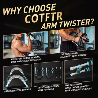 Foto 5 | Foto 5 | Arm Trainer Cotftr Twister Para Hombre Ajustable De 18 A 41 Kg Color Azul - Venta Internacional.