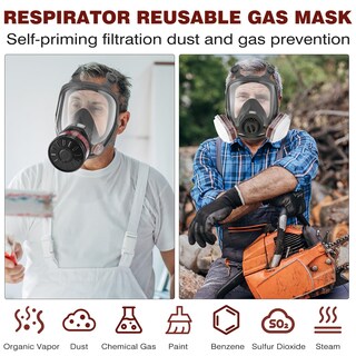 Foto 5 | Foto 5 | Máscara Antigás De Respiración Facial Completa Weidahh Reutilizable Juego De 2 - Venta Internacional.