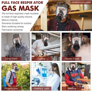 Foto 6 | Foto 6 | Máscara Antigás De Respiración Facial Completa Weidahh Reutilizable Juego De 2 - Venta Internacional.