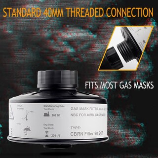 Foto 3 | Foto 3 | Filtro De Máscara Antigás Nbc Cbrn De Carbón Activado De 40 Mm Estante Para 20 Años - Venta Internacional.