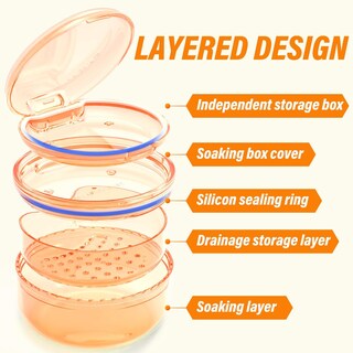 Foto 5 | Foto 5 | Retenedor Denture Case Dotcuty De 2 Piezas Con Colador Transparente - Venta Internacional.