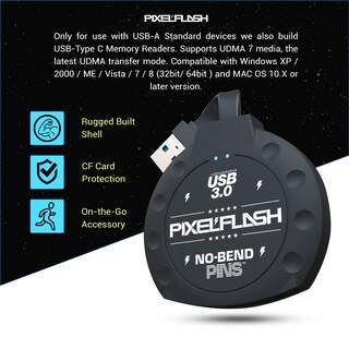 Foto 3 | Foto 3 | Lector De Tarjetas Cf Pixelflash Compact Flash Memory Usb 3.0 Negro - Venta Internacional.