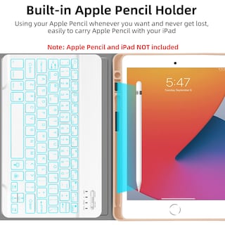 Foto 5 | Foto 5 | Funda Con Teclado Juqitech Para Ipad 10.2 9ª 8ª Generación Rosa - Venta Internacional.