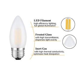Foto 3 | Foto 3 | Bombilla Led De Filamento Beonllay B11 6 W 2700 K E26 Regulable Paquete De 6 - Venta Internacional.