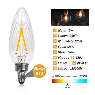 Foto 3 | Foto 3 | Bombilla Led Hmyyjt E12 2 W 2700 K 200 Lm Regulable 25 W Paquete De 12 - Venta Internacional.