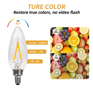 Foto 4 | Foto 4 | Bombilla Led Hmyyjt E12 2 W 2700 K 200 Lm Regulable 25 W Paquete De 12 - Venta Internacional.