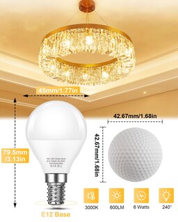 Foto 2 | Foto 2 | Bombilla Para Ventilador De Techo Evastary E12 Candelabro 6 W 600 Lm 3000 K - Venta Internacional.