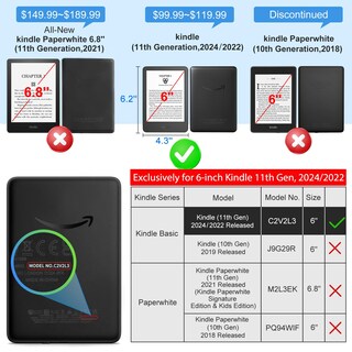 Foto 2 | Foto 2 | Funda Inteligente De Piel Sintética Cobak Para 6 Lectores De Libros Electrónicos Con Correa De Mano - Venta Internacional.