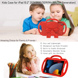 Foto 4 | Foto 4 | Funda Para Ipad Ltrop Cute Kids Para Ipad De 9ª 8ª Y 7ª Generación Color Rojo - Venta Internacional.
