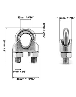 Foto 6 | Foto 6 | Pinza Para Cable De Acero Inoxidable Qwork M12 304 Paquete De 8 Unidades - Venta Internacional.