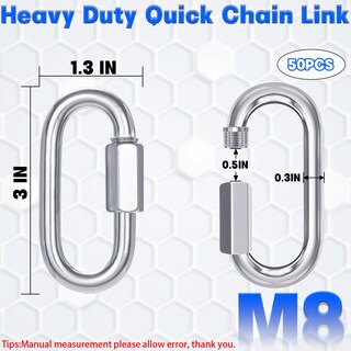 Foto 2 | Foto 2 | Tornillo Chain Quick Links High-pq M8 3 Pulgadas 1200 Libras Paquete De 50 - Venta Internacional.