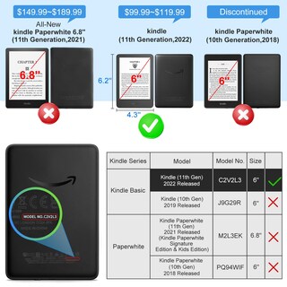 Foto 2 | Foto 2 | Funda Protectora Cobak Con Soporte Para Kindle 6 (2024 Y 2022) - Venta Internacional.