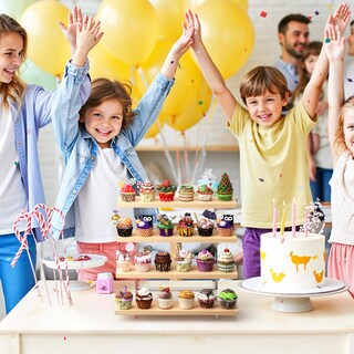 Foto 4 | Foto 4 | Soporte Para Magdalenas Demega Soporte Para Tartas De Madera Con 4 Niveles Y Acrílico - Venta Internacional.