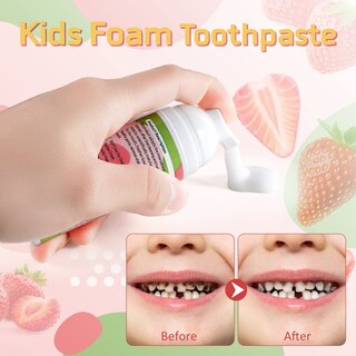 Foto 6 | Foto 6 | Pasta De Dientes En Espuma Pegciz Kids Con Bajo Contenido De Flúor  Paquete De 2 Unidades  Color Fresa - Venta Internacional.