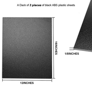 Foto 3 | Foto 3 | Lámina De Plástico Abs Diydiyshop Negra De 3 Mm 30 5 X 40 6 Cm Paquete De 3 - Venta Internacional.