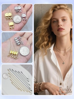 Foto 6 | Foto 6 | Set De Cierre Y Extensor De Collar Evnlo Multi En Oro Y Plata - Venta Internacional.