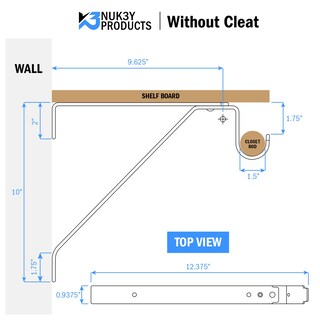 Foto 3 | Foto 3 | Soporte Para Barra De Estante Nuk3y Resistente Y Ajustable Blanco - Venta Internacional.