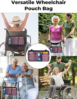 Foto 2 | Foto 2 | Bolsa Lateral Para Silla De Ruedas Con Portavasos Zhchg Para Walker Blue - Venta Internacional.