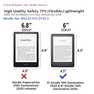 Foto 2 | Foto 2 | Funda J.m.show Clear Para Kindle De 6 Pulgadas Con Cristal Templado 2022 - Venta Internacional.