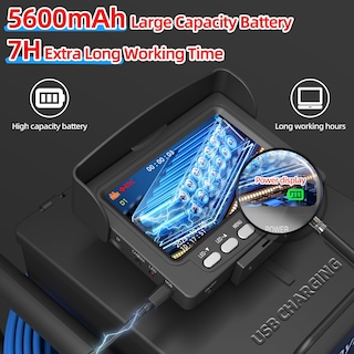 Foto 4 | Foto 4 | Cámara De Alcantarillado Sanypace 30 M Inspección De Tuberías 17 Mm 5600 Mah 4 3 Pulgadas - Venta Internacional.