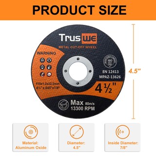 Foto 3 | Foto 3 | Cut Off Wheels Truswe 115 Mm 50 Unidades Para Metal Y Acero Inoxidable - Venta Internacional.