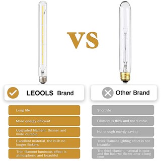 Foto 6 | Foto 6 | Bombilla Led Tubular Leools T300 6 W 4000 K E26 Regulable Paquete De 4 - Venta Internacional.