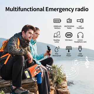 Foto 7 | Foto 7 | Radio Meteorológica De Emergencia Luozroll 20000mah Con Linterna - Venta Internacional.