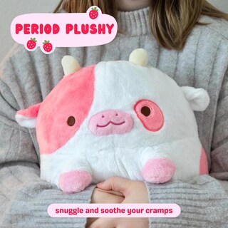 Foto 4 | Foto 4 | Calefactable De Vaca De Peluche Con Aroma A Fresa Para Aliviar Los Calambres Menstruales - Venta Internacional.