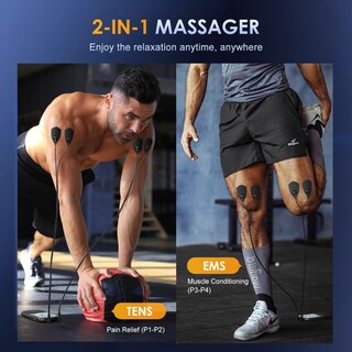 Foto 2 | Foto 2 | Estimulador Muscular Tens Unit Symass 24 Modos Con 10 Almohadillas Color Negro - Venta Internacional.