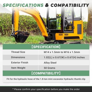 Foto 5 | Foto 5 | Adaptadores De Conexión De Manguera Vorgens M14 A M16 Para Miniexcavadora - Venta Internacional.