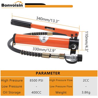 Foto 2 | Foto 2 | Bomba Hidráulica Manual Bonvoisin Cp-180 8500 Psi 3 8 Kg - Venta Internacional.