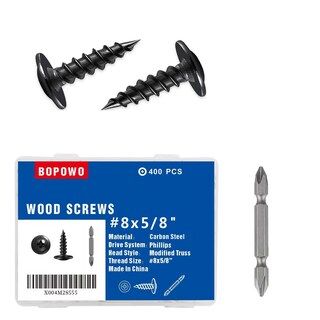 Foto 1 | Foto 1 | Tornillos Para Madera Bopowo #8 × 5/8 Con Cabeza De Celosía Negra Y Zinc 400 Unidades - Venta Internacional.