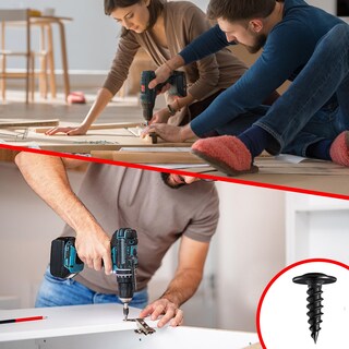 Foto 5 | Foto 5 | Tornillos Para Madera Bopowo #8 × 5/8 Con Cabeza De Celosía Negra Y Zinc 400 Unidades - Venta Internacional.