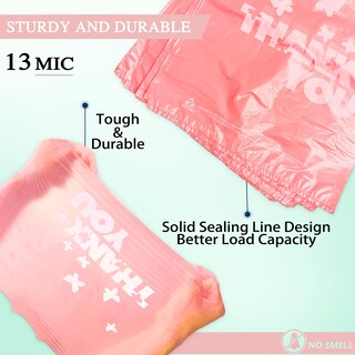 Foto 5 | Foto 5 | Bolsas Tipo Camiseta Yoyo-rain Pink Thank You 11x6x21 Cm 1000 Unidades - Venta Internacional.