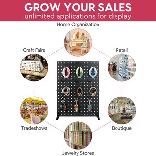 Foto 3 | Foto 3 | Expositor De Madera Perforada Sibrant 2 Unidades Con 30 Ganchos Acero Negro - Venta Internacional.