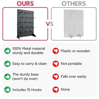 Foto 6 | Foto 6 | Expositor De Madera Perforada Sibrant 2 Unidades Con 30 Ganchos Acero Negro - Venta Internacional.