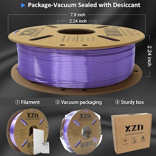 Foto 6 | Foto 6 | Filamento Para Impresora 3d Xzn Silk Pla De 1 75 Mm Color Morado Metalizado 1 Kg - Venta Internacional.