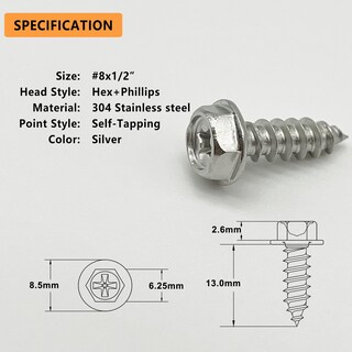 Foto 4 | Foto 4 | Tornillos Autorroscantes Allkeen De Acero Inoxidable 304 #8 X 12 Mm - Venta Internacional.