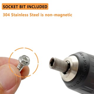 Foto 5 | Foto 5 | Tornillos Autorroscantes Allkeen De Acero Inoxidable 304 #8 X 12 Mm - Venta Internacional.