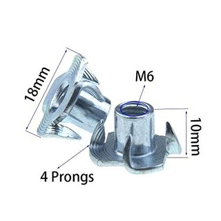Foto 4 | Foto 4 | Tuerca Para Persiana T-nut Odinest M6 X 10 Mm 4 Puntas Acero Al Carbono - Venta Internacional.