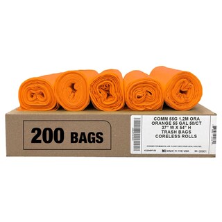 Foto 1 | Foto 1 | Bolsas De Basura Ultrasac Heavy Duty  208 L  Naranja  Paquete De 200 Unidades  1.5 Mil - Venta Internacional.