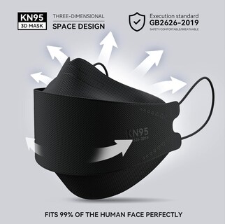 Foto 2 | Foto 2 | Máscaras Faciales Keangs Kn95 Paquete De 50 Unidades Suaves Y Cómodas Negras - Venta Internacional.