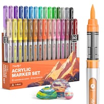 Marcadores De Pintura Acrílica Jusart Con Punta De Pincel  30 Colores  A Base De Agua - Venta Internacional.